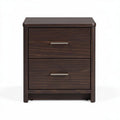 Wooden nightstand with two drawers in espresso finish 22 x 18 x 24 inches
