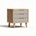 Wooden nightstand with three drawers and modern design 45 x 40 x 60cm