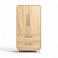 Wooden storage cabinet with two doors and two drawers 180 x 80 x 40cm